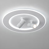 Bedroom White Circle LED Flush Mount Light 2-Spotlight Image - 6