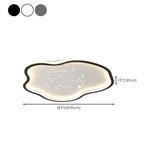 Bedroom White Cloud Starry Silica Gel Flush Mount Light #size