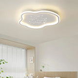 Bedroom White Cloud Starry Silica Gel Flush Mount Light Image - 3