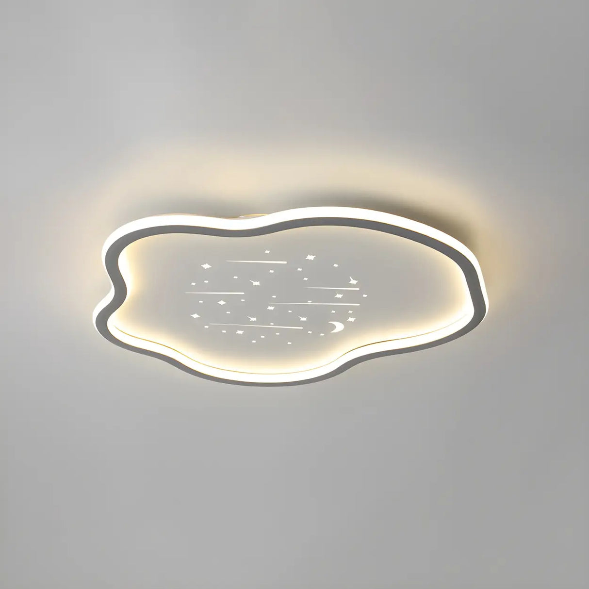 Bedroom White Cloud Starry Silica Gel Flush Mount Light Image - 6