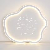Bedroom White Cloud Starry Silica Gel Flush Mount Light Image - 7