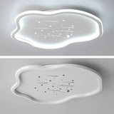Bedroom White Cloud Starry Silica Gel Flush Mount Light Image - 8