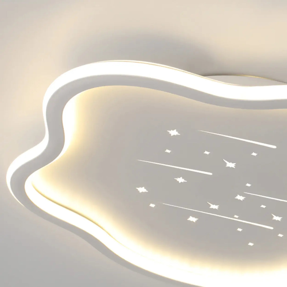 Bedroom White Cloud Starry Silica Gel Flush Mount Light Image - 9