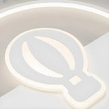 Bedroom White Hot Air Balloon Round Flush Mount Light Image - 14
