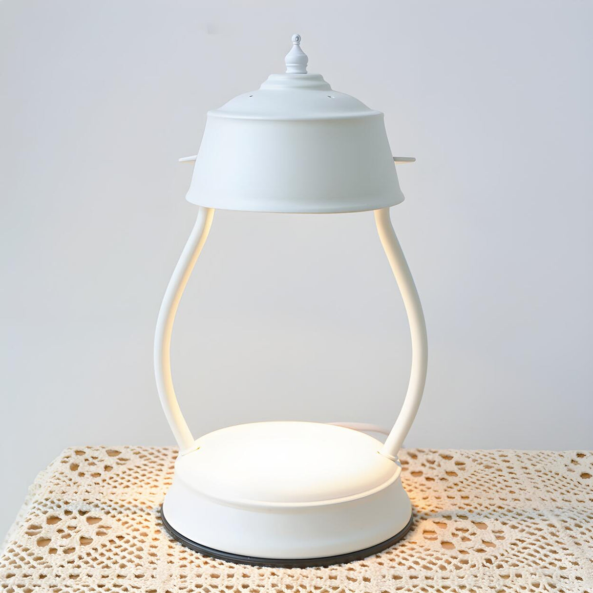 Bedroom White Modern Iron Candle Warmer Table Lamp Image - 3