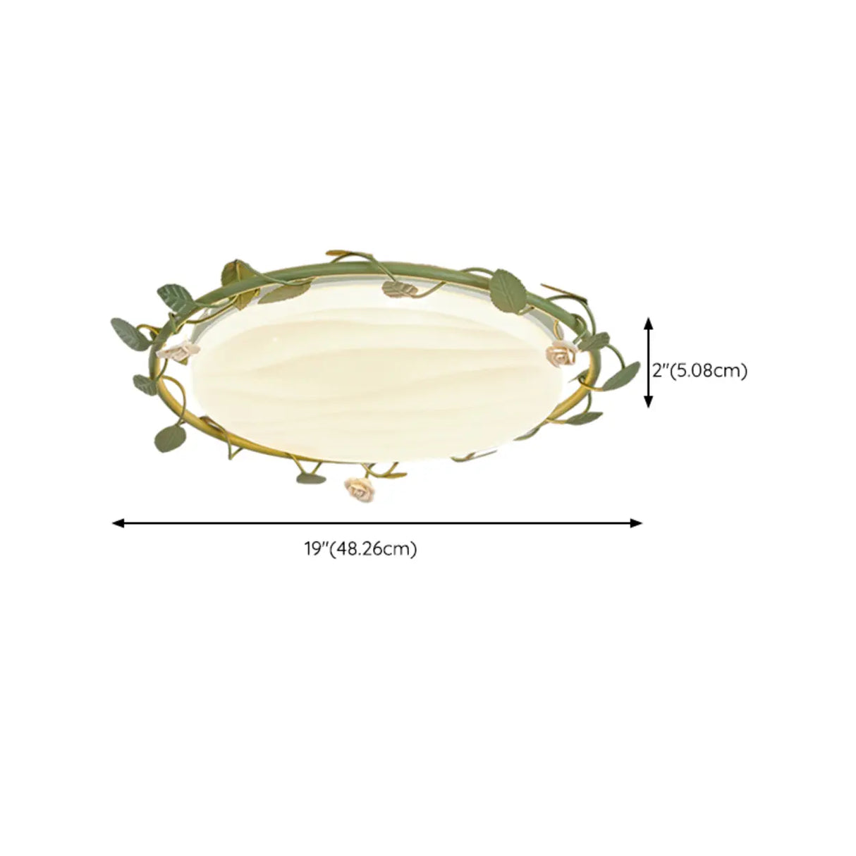 Bedroom White Round Leaf LED Flush Mount Ceiling Light Image - 12