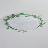 Bedroom White Round Leaf LED Flush Mount Ceiling Light Image - 7