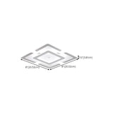 Bedroom White Square LED Flush Mount Ceiling Light #size