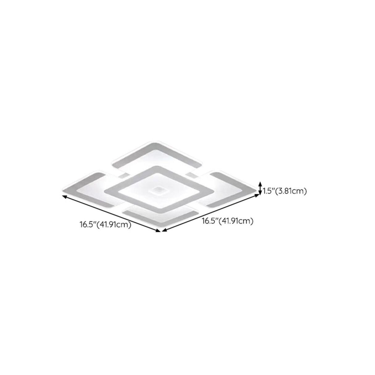 Bedroom White Square LED Flush Mount Ceiling Light Image - 11
