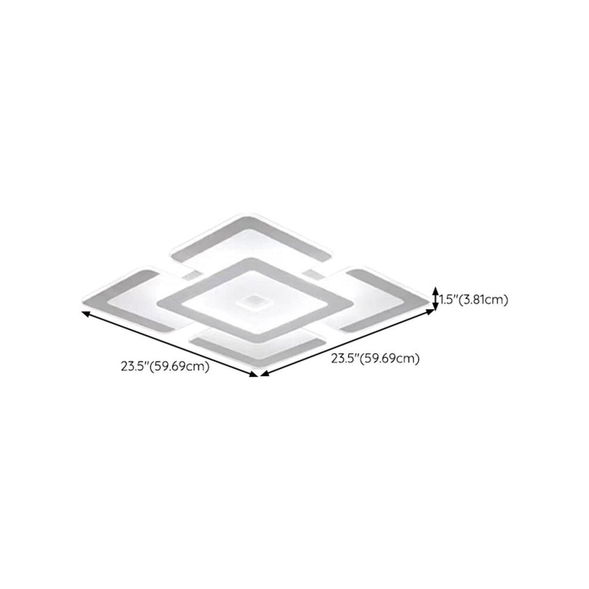 Bedroom White Square LED Flush Mount Ceiling Light Image - 13