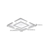 Bedroom White Square LED Flush Mount Ceiling Light Image - 13