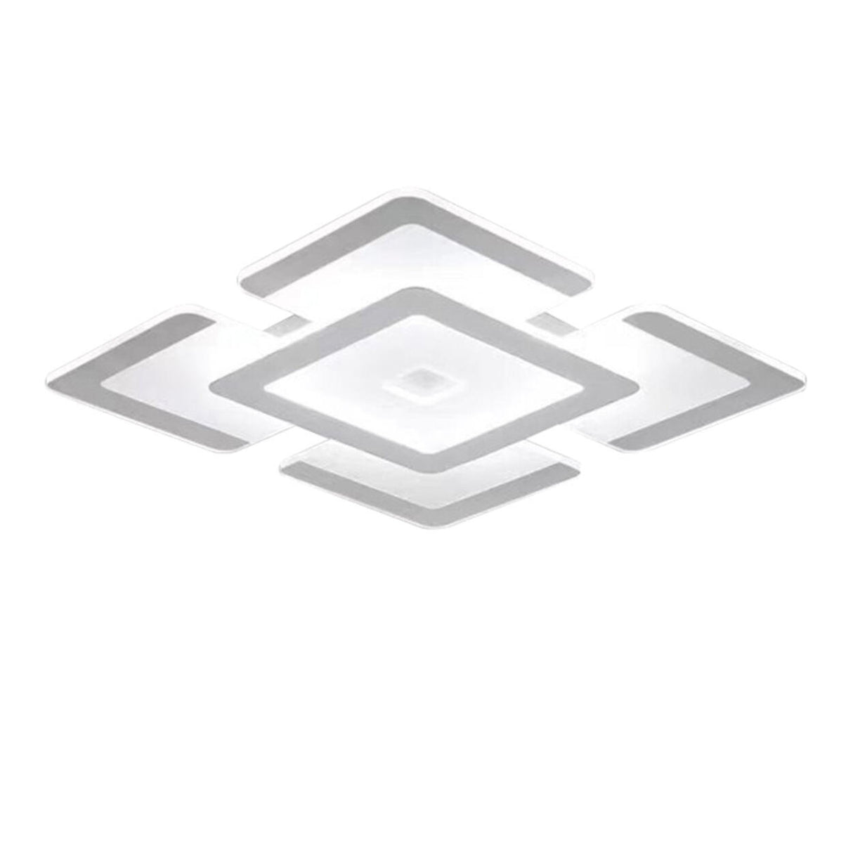 Bedroom White Square LED Flush Mount Ceiling Light Image - 5