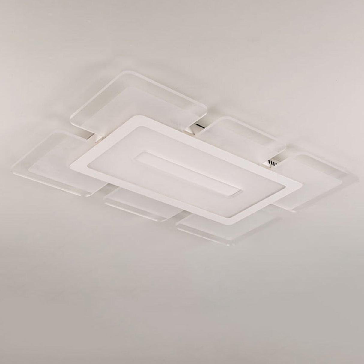 Bedroom White Square LED Flush Mount Ceiling Light Image - 6