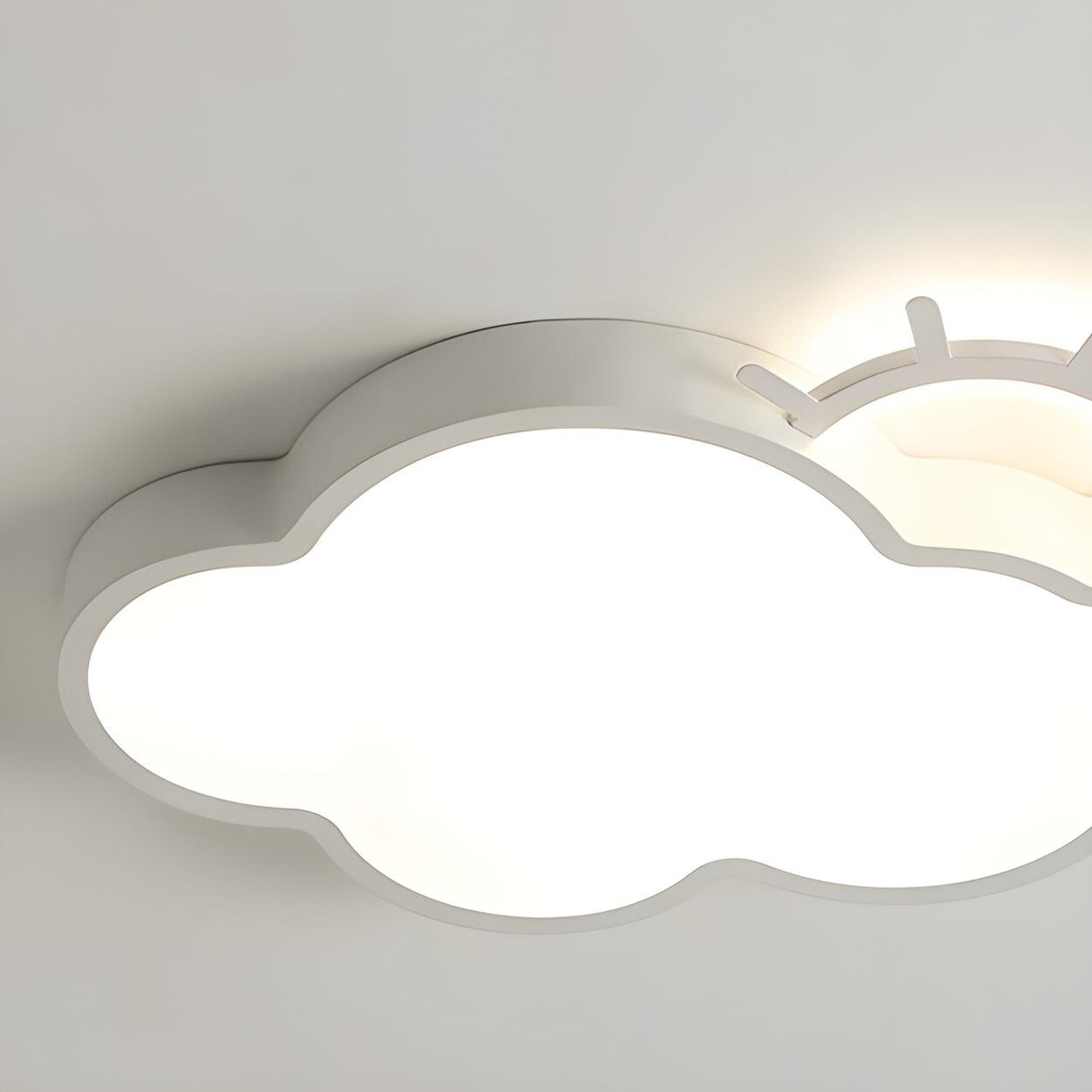 Bedroom White Sun Cloud LED Flush Mount Ceiling Light Image - 10