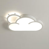 Bedroom White Sun Cloud LED Flush Mount Ceiling Light Image - 5