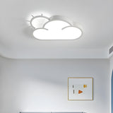 Bedroom White Sun Cloud LED Flush Mount Ceiling Light Image - 6