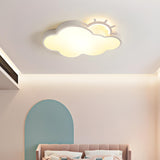 Bedroom White Sun Cloud LED Flush Mount Ceiling Light Image - 8