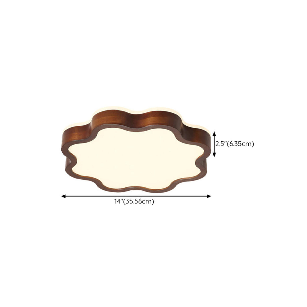 Bedroom Wooden Flower Flush Mount Ceiling Light 