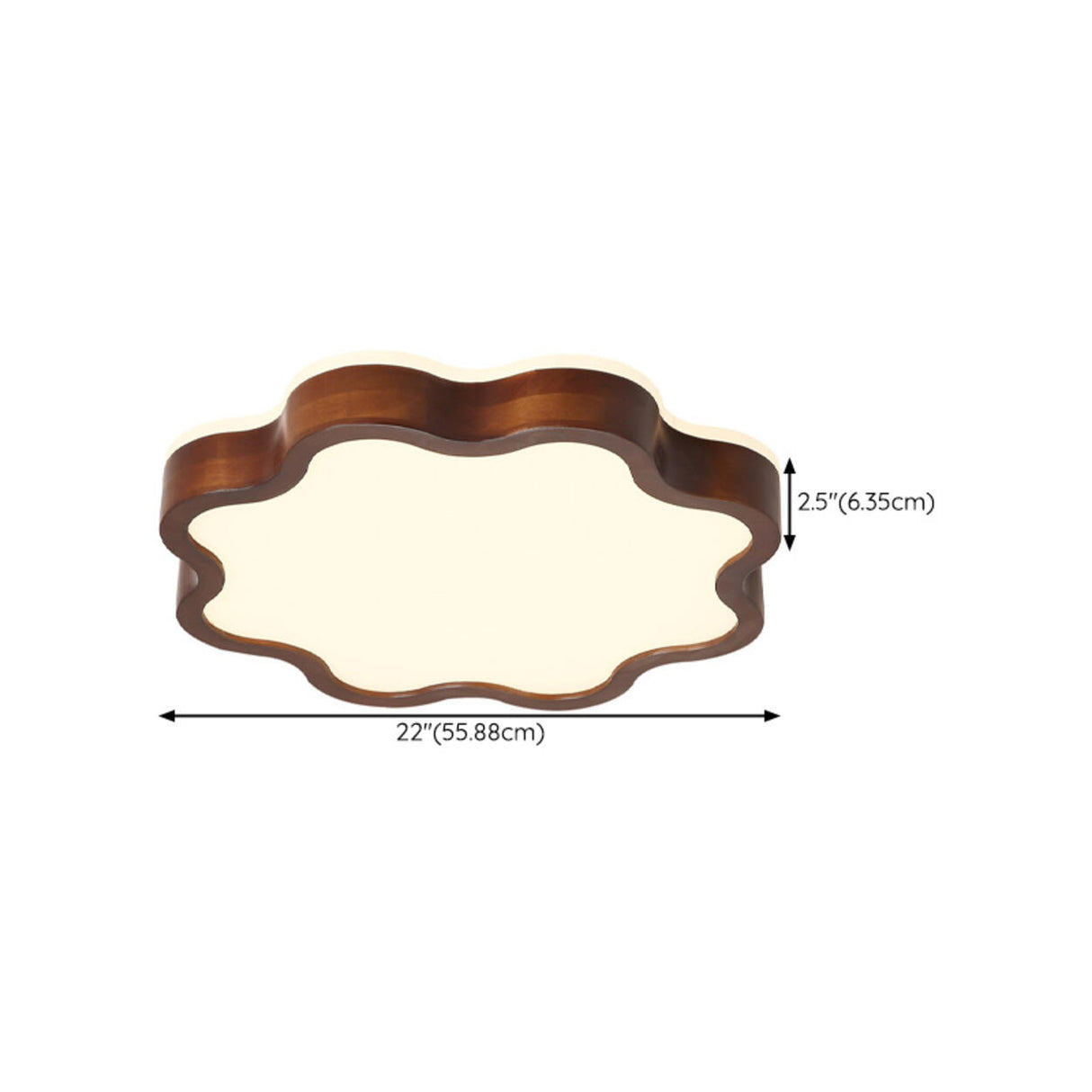Bedroom Wooden Flower Flush Mount Ceiling Light Image - 18