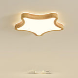 Bedroom Wooden Star LED Flush Mount Ceiling Light Image - 17
