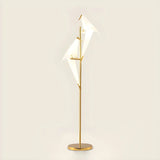 Bedside Bird-Shaped Artistic Gold Stand Floor Lamp Image - 11