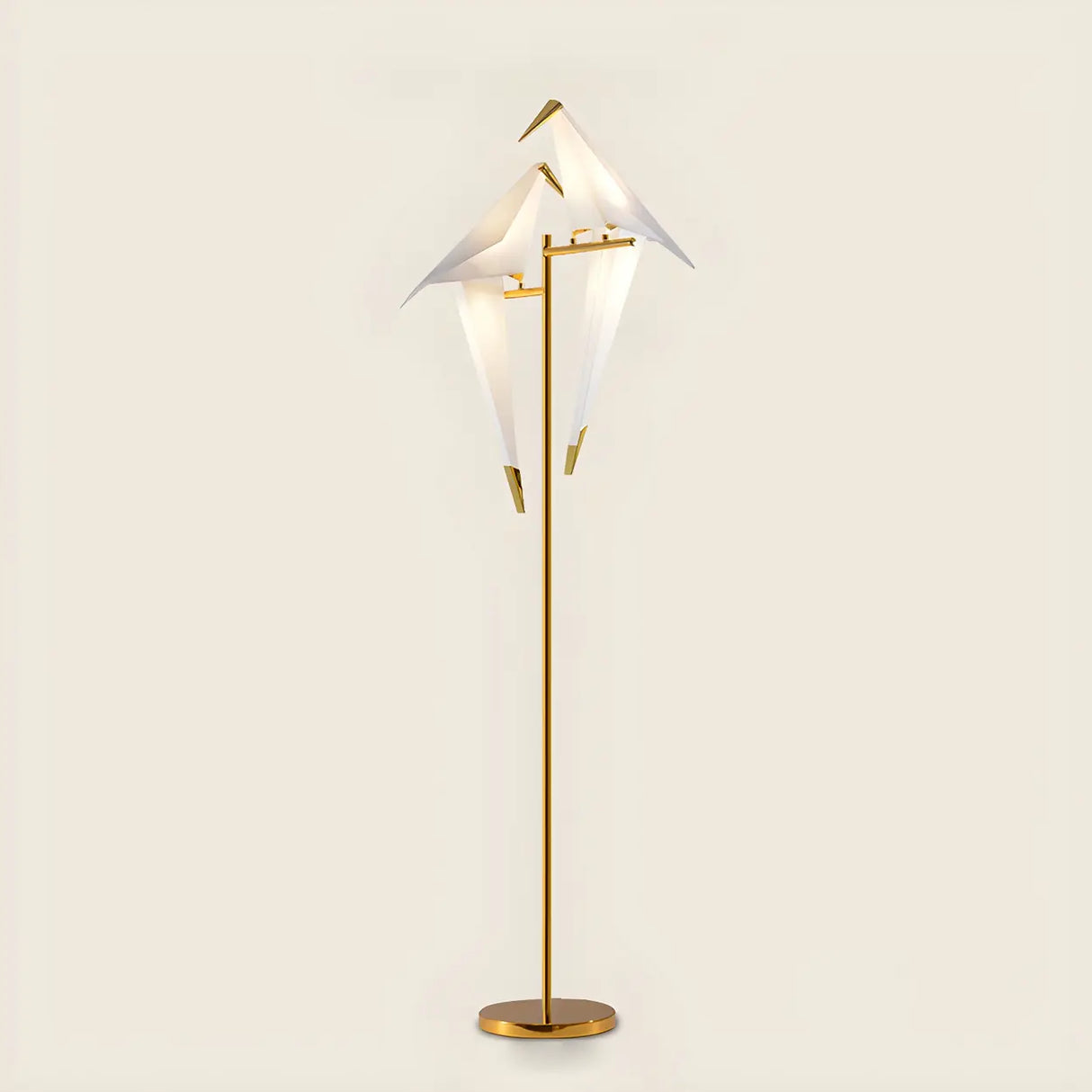 Bedside Bird-Shaped Artistic Gold Stand Floor Lamp Image - 9