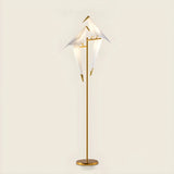 Bedside Bird-Shaped Artistic Gold Stand Floor Lamp Image - 9