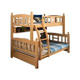 Beech Storage Drawers Bunk Bed with Guardrail and Stairs Image - 19