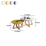 Beech Wood Round Coffee Table with Natural Cross Legs Image - 18