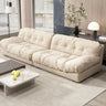 Beige Abrasive Cloth Cotton Fill Concealed Support Sofa Image - 2