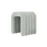 Beige Arch Sled Base Fabric Solid Color Vanity Stool Image - 20
