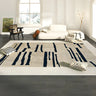 Beige-Black Contemporary Abstract Flannel Area Rug Image - 1