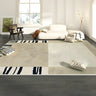 Beige-Black Contemporary Abstract Flannel Area Rug Image - 9
