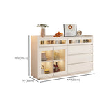 Beige Composite Wood Glazed Shelves Sideboard with Drawers Image - 12