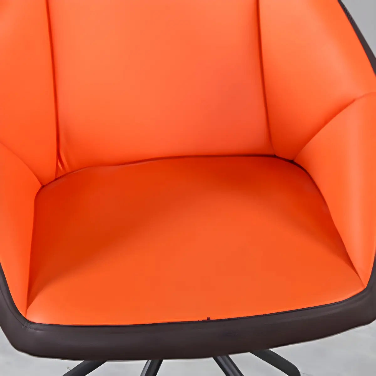 Beige Contemporary Swivel Faux Leather Office Chair Image - 14