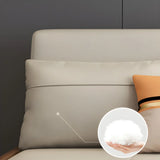 Beige Convertible Wood Armless Sofa Bed with Storage Image - 6