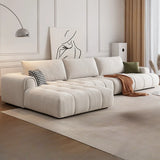 Beige Fabric Recessed Arm Left Reclining Sectional Image - 1