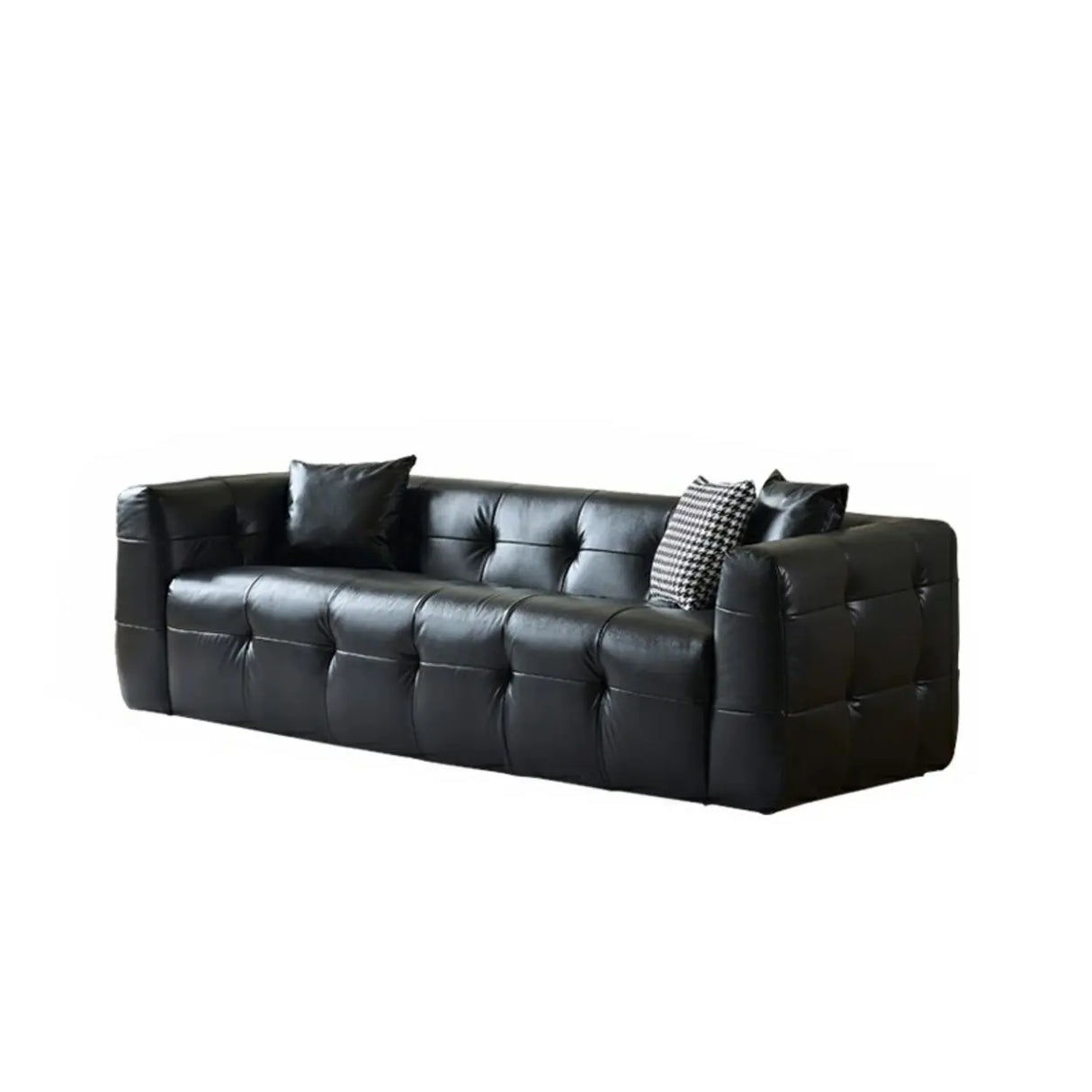 Beige Fabric Square Arm Pine Wood Frame Foam Fill Sofa Image - 15