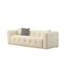 Beige Fabric Square Arm Pine Wood Frame Foam Fill Sofa Image - 17