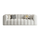 Beige Fabric Square Arm Pine Wood Frame Foam Fill Sofa Image - 27