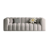 Beige Fabric Square Arm Pine Wood Frame Foam Fill Sofa Image - 28