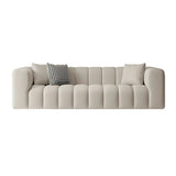 Beige Fabric Square Arm Pine Wood Frame Foam Fill Sofa Image - 30