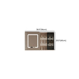 Beige Faucets and Sink LED Bathroom Vanity Set with Shelves Image - 22