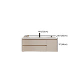 Beige Faucets and Sink LED Bathroom Vanity Set with Shelves Image - 25