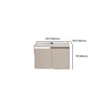 Beige Faucets and Sink LED Bathroom Vanity Set with Shelves #size