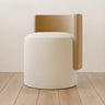Beige Faux Leather Fixed Back Round Arm Barrel Chair Image - 13