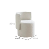 Beige Faux Leather Fixed Back Round Arm Barrel Chair #size
