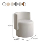 Beige Faux Leather Fixed Back Round Arm Barrel Chair Image - 15