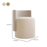 Beige Faux Leather Fixed Back Round Arm Barrel Chair Image - 16