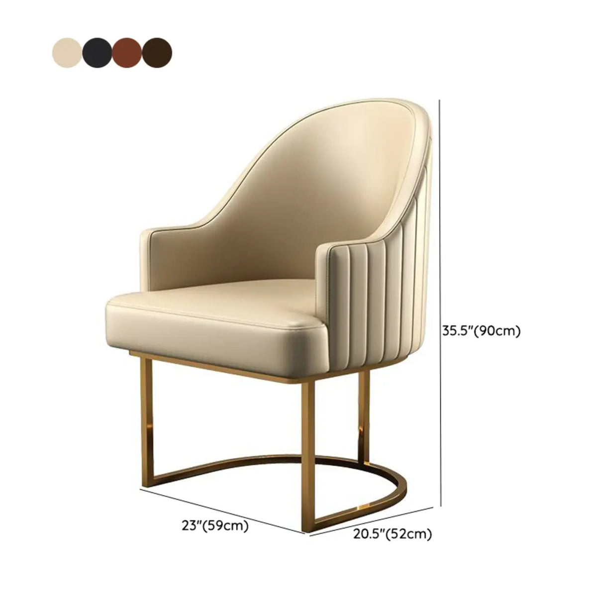 Beige Faux Leather Tight Back Metal Frame Single Sofa 